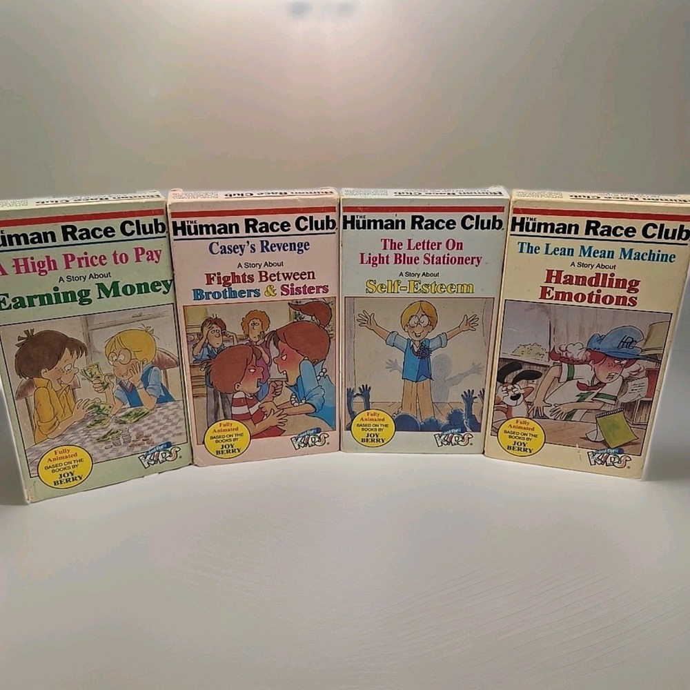 The Human Race Club (VHS x 4) Self Esteem Handling Emotions Earning Money